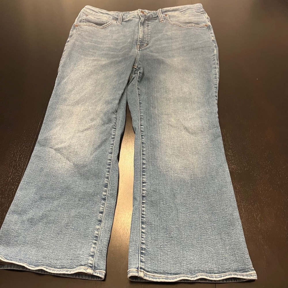 Madewell Cali Demi-Boot Jeans Womens 18W Blue Light Wash Denim Flare Pants